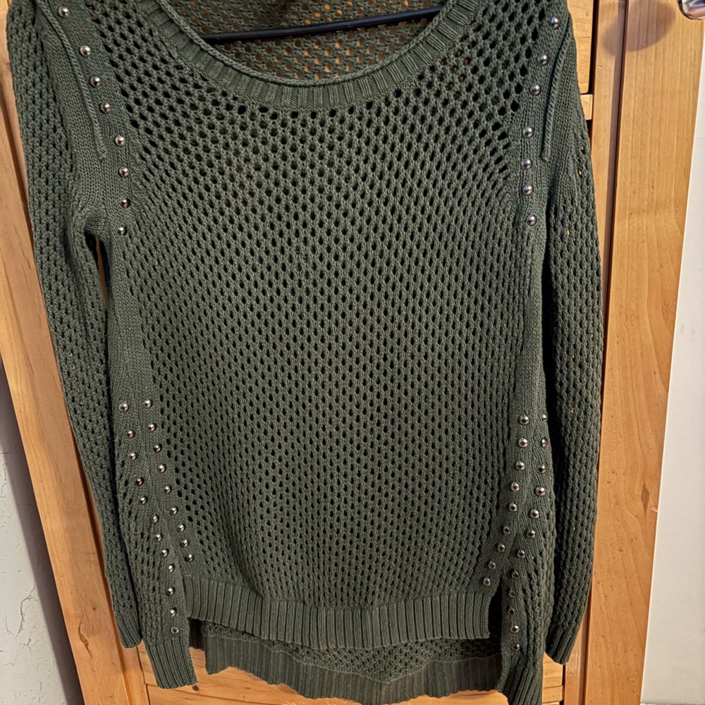 Rock & Republic Olive Studded Sweater